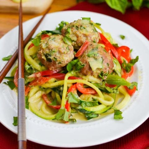 Curry Zoodles with Meatballs