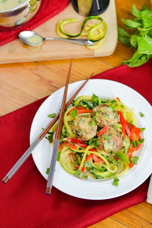 Curry Zoodles with Meatballs