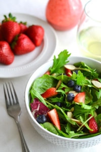 Berry-Almond Salad with Strawberry Goat Cheese Dressing