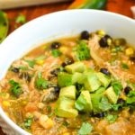 Roasted Vegetable Chicken Chili with Avocado