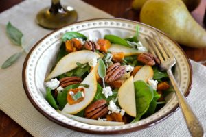 Pear & Butternut Squash Salad with Maple Balsamic Vinaigrette