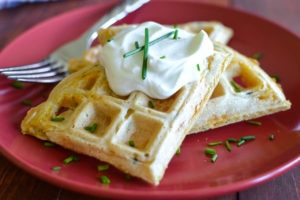 Cheddar and Chive Savory Waffles