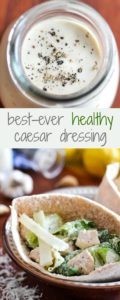 Best-Ever Healthy Caesar Dressing + Caesar Salad Pita Pocket