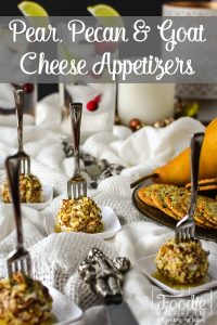 21 Day Fix Mini Pear, Pecan and Goat Cheese Appetizers - These easy appetizers are great for the holidays or even for game day! #healthy #holiday #christmas #thanksgiving #healthyappetizer #appetizer #gameday #partyfood #21dayfix #potluck #healthyholiday