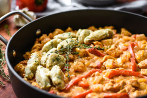 21 Day Fix Chicken Paprikash with Black Pepper and Herb Dumplings