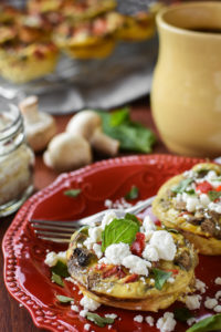 These 21 Day Fix Mediterranean Egg Cups with Goat Cheese and Basil are a a healthy and flavorful make-ahead breakfast! Perfect for meal-prepping!