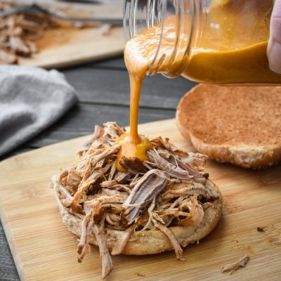 Healthy Pulled Pork with Mustard BBQ Sauce {Instant Pot | Slow Cooker}