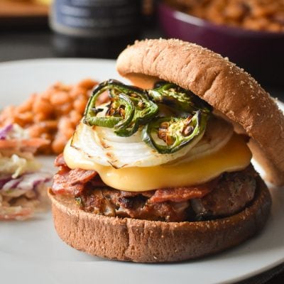 Jalapeno, Bacon and Beer Cheese Turkey Burgers