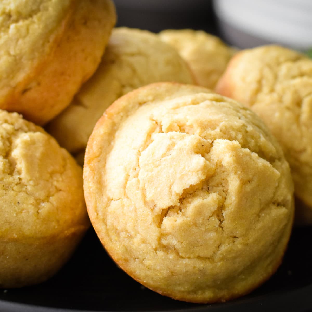 A close-up shot of cornbread muffins