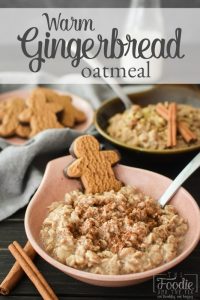 This gingerbread oatmeal is filled with all of your favorite warm spices and is the perfect healthy breakfast on a cold winter morning! Vegan, GF, DF. #21dayfix #2bmindset #mealprep #portionfix #breakfast #healthybreakfast #glutenfree #dairyfree #vegan #vegetarian #kidfriendly #healthy #weightloss