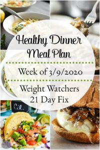 This dinner meal plan includes 5 easy, delish meals (and a printable grocery list!) that’ll have you looking forward to dinnertime! Plus meal prepping ideas for breakfast, lunch and snacks! 21 Day Fix | Weight Watchers #mealplan #mealplanning #mealprep #healthy #healthydinners #21dayfix #portioncontrol #portionfix #weightwatchers #ww #grocerylist #healthymealplan #instantpot #ultimateportionfix #weightloss #beachbody