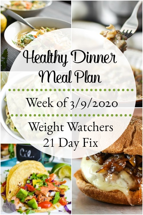 Healthy Dinner Meal Plan Week of 3/9/2020