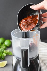 Adding chipotles to a food processor