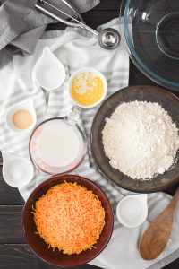 Ingredients for whole wheat cheddar bay biscuits