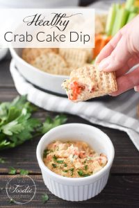 This healthy Crab Cake Dip is so delicious and perfect for game night, the holidays, lent or valentine's day! Plus it's packed with protein for sneaky-healthy snacking! #21dayfix #UPF #weightwatchers #snacking #holiday #christmas #thanksgiving #gameday #healthygameday #ww #healthy #healthysnack #weightloss #valentinesday #lent #christmaseve #feastofthesevenfishes