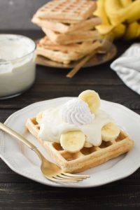 waffle with banana pudding topping