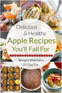 These delicious and Healthy Fall Apple Recipes are all 21 Day Fix approved and Weight Watchers friendly! Perfect for apple-picking season, most of them are kid-friendly, too! #21dayfix #beachbody #healthyrecipes #healthy #fall #healthyfall #apples #applerecipes #ww #weightwatchers #kidfriendly #thanksgiving
