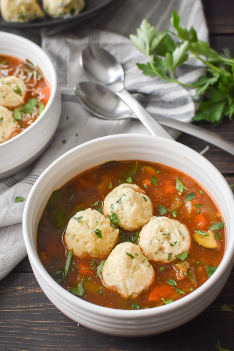 A bowl of Italian Soup with Ricotta Dumplings