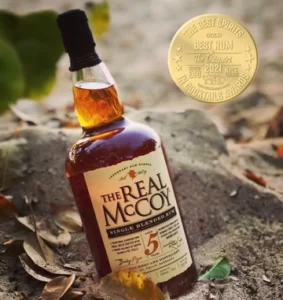 a bottle of the Real McCoy 5 year rum