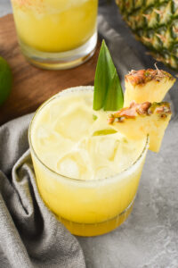 a strained pineapple margarita