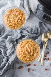 two dishes of pumpkin rice pudding