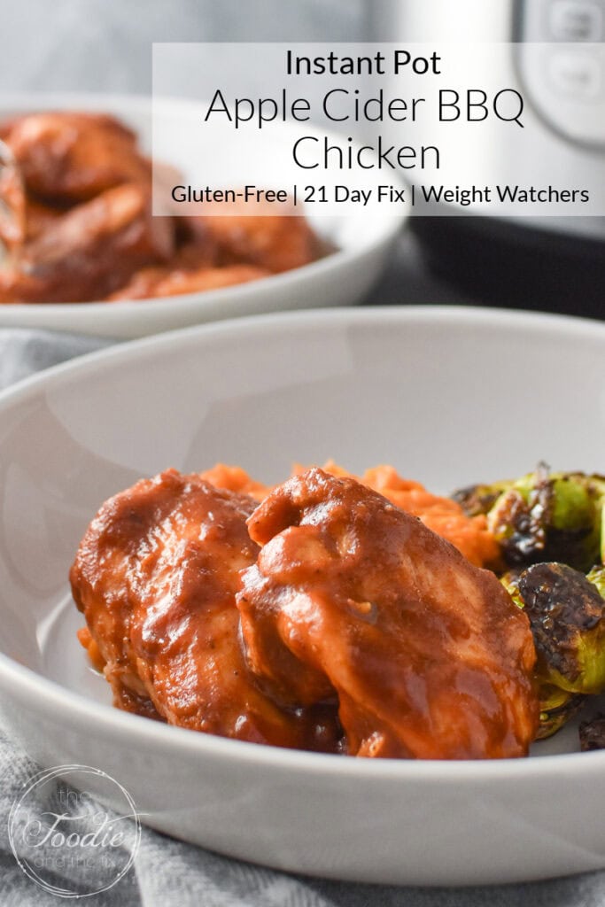 A close-up of apple cider bbq chicken